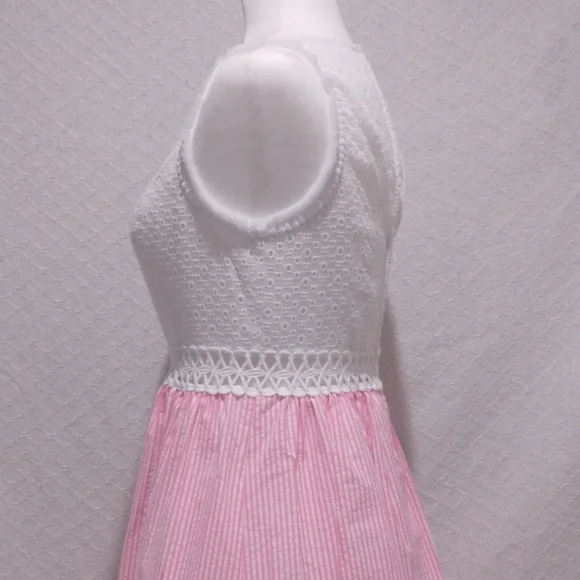 Lilly Pulitzer Alivia Havana Pink Yarn Dye Seersucker Dress with Pockets - Picture 3 of 12